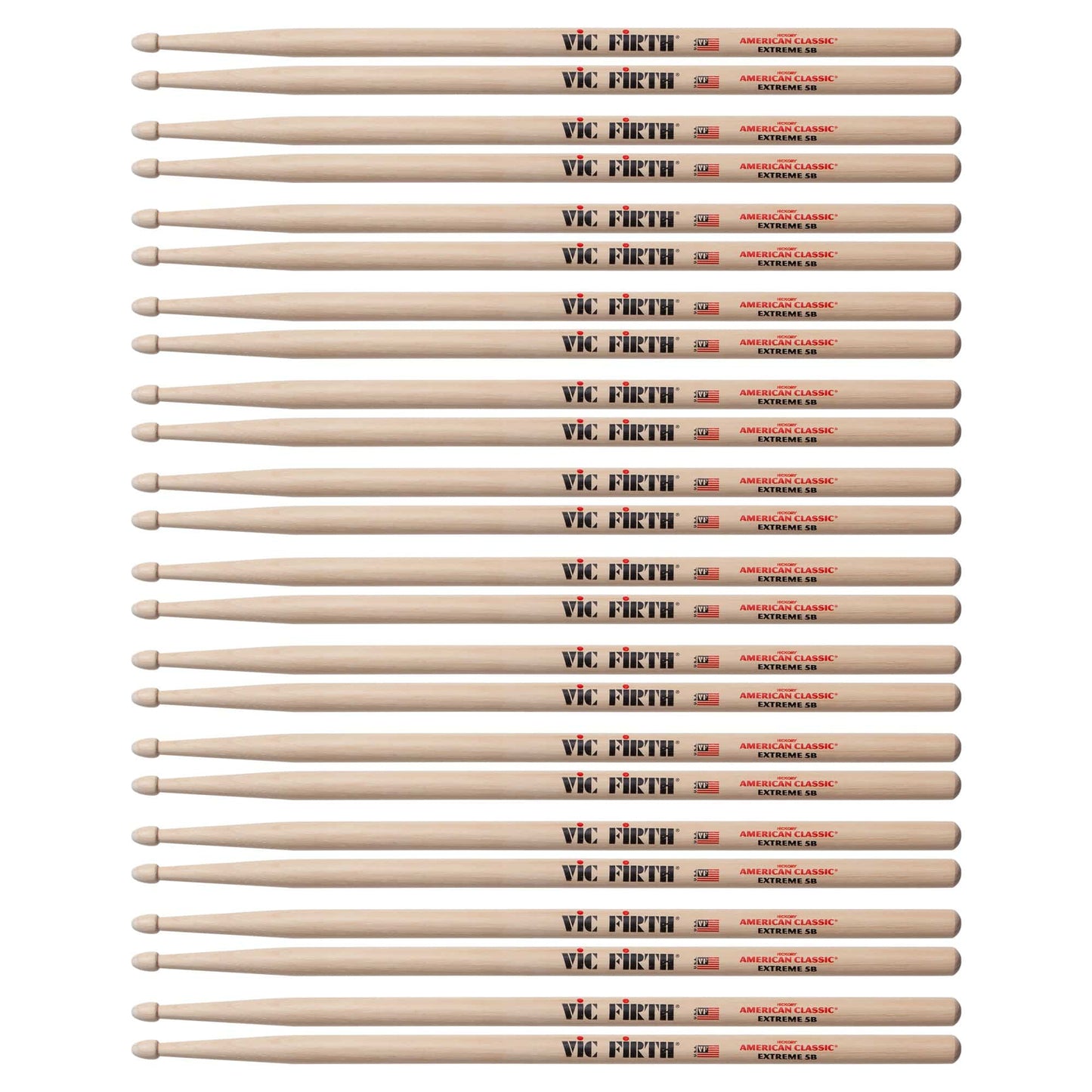 Vic Firth X5B Extreme 5B Wood Tip Drum Sticks (12 Pair Bundle) Drums and Percussion / Parts and Accessories / Drum Sticks and Mallets