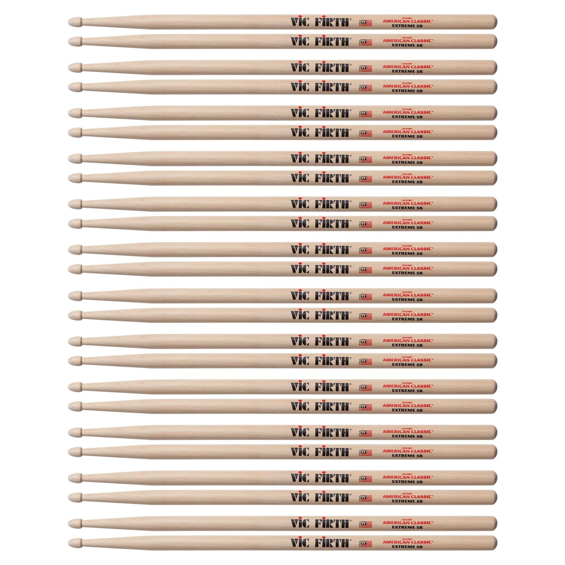Vic Firth X5B Extreme 5B Wood Tip Drum Sticks (12 Pair Bundle) Drums and Percussion / Parts and Accessories / Drum Sticks and Mallets