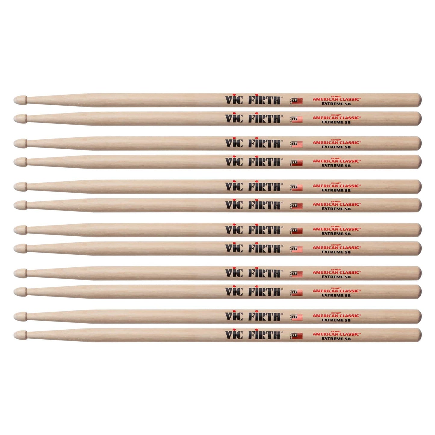 Vic Firth X5B Extreme 5B Wood Tip Drum Sticks (6 Pair Bundle) Drums and Percussion / Parts and Accessories / Drum Sticks and Mallets