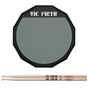 Vic Firth 12" Practice Pad Single Sided and American Classic Extreme 5A Wood Tip Drum Sticks Bundle Drums and Percussion / Practice Pads