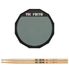 Vic Firth 6" Practice Pad Single Sided and American Classic 5A Wood Tip Drum Sticks Bundle Drums and Percussion / Practice Pads