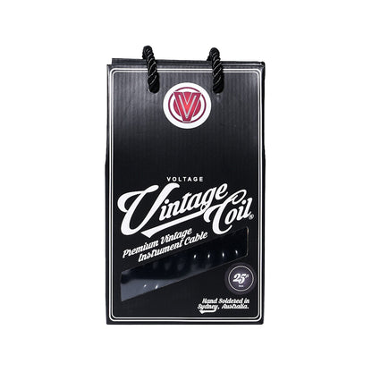 Voltage Cable Co. Vintage Coil Instrument Cable 25' Straight - Right Angle Black Accessories / Cables