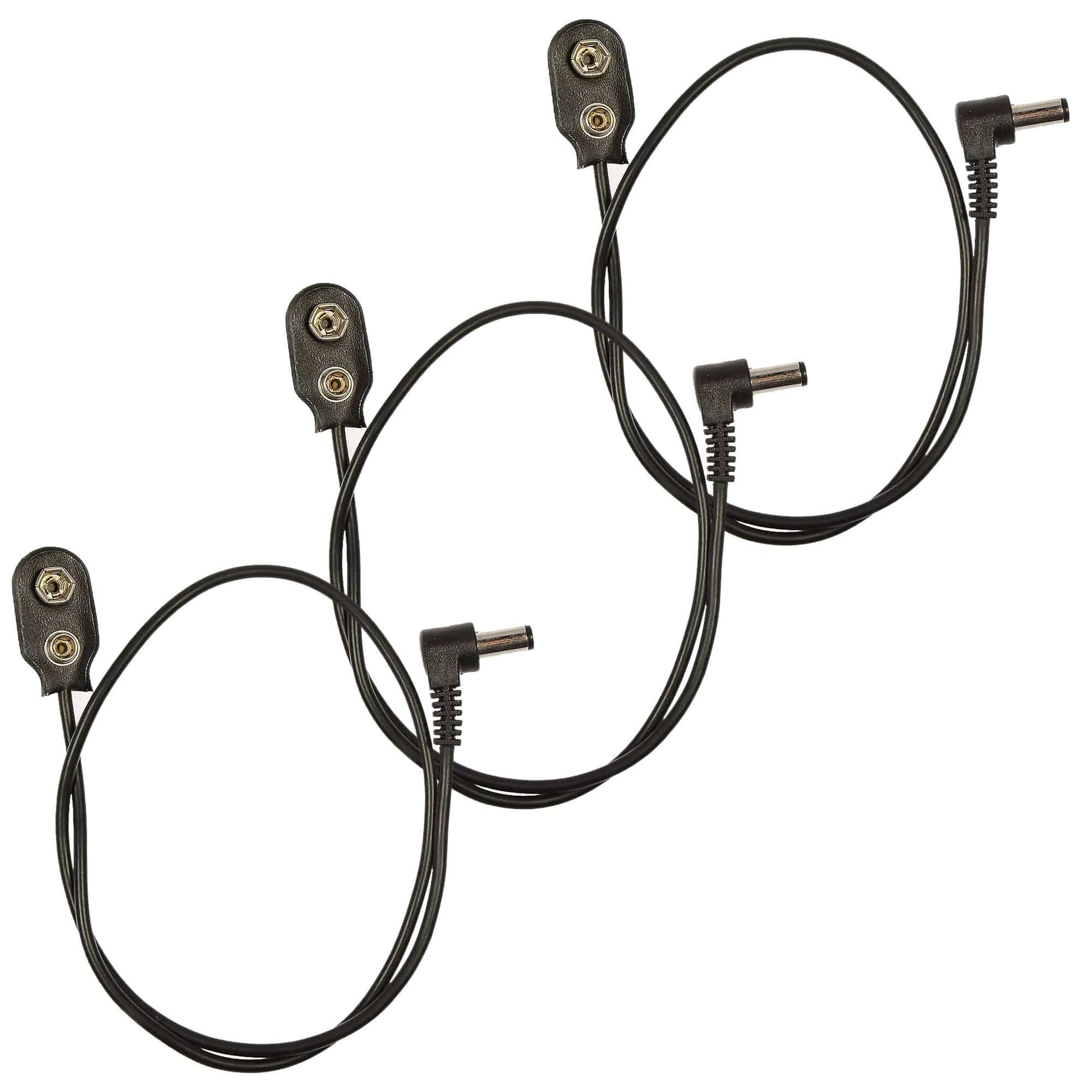 Voodoo Lab Cable 2.1mm to Battery Snap Right-Straight 18" 3 Pack Bundle Accessories / Cables