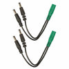 Voodoo Lab Cable Current Doubler Adapter - Two 2.1mm Straight Barrels - 2.1mm Female 4" 2 Pack Bundle Accessories / Cables
