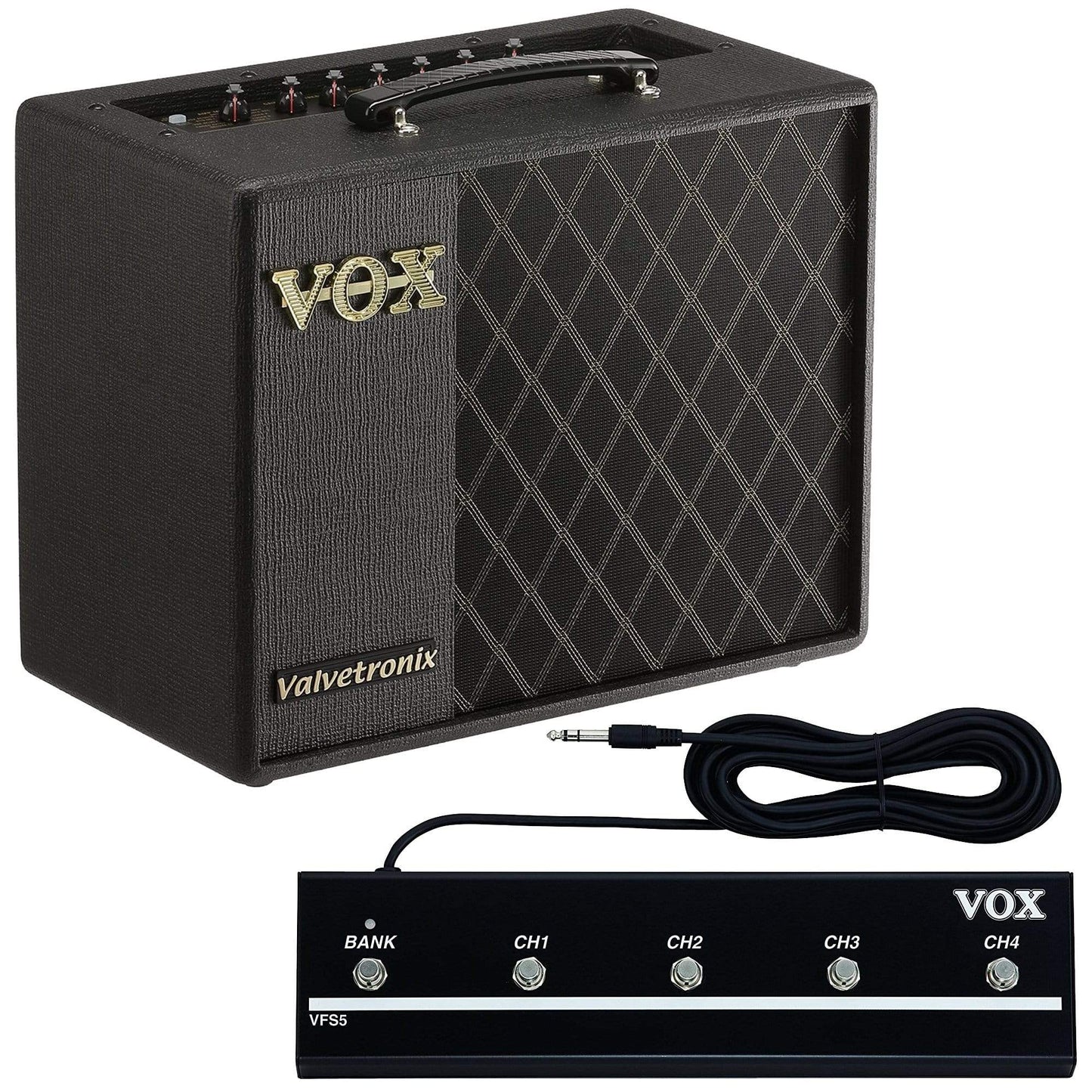 Vox VT20X 20W 1x8" Combo Bundle w/ Vox VT Series 5 Button Footswitch Amps / Guitar Combos