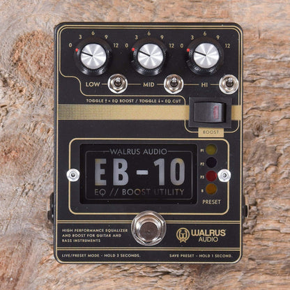 Walrus Audio EB-10 Preamp/EQ/Boost Black Effects and Pedals / Overdrive and Boost