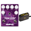 Wampler Faux Tape Echo Delay with Tap Tempo v2 Bundle w/ Truetone 1 Spot Space Saving 9v Adapter Effects and Pedals / Delay