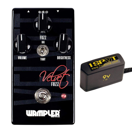 Wampler Velvet Fuzz v2 Bundle w/ Truetone 1 Spot Space Saving 9v Adapter Effects and Pedals / Fuzz