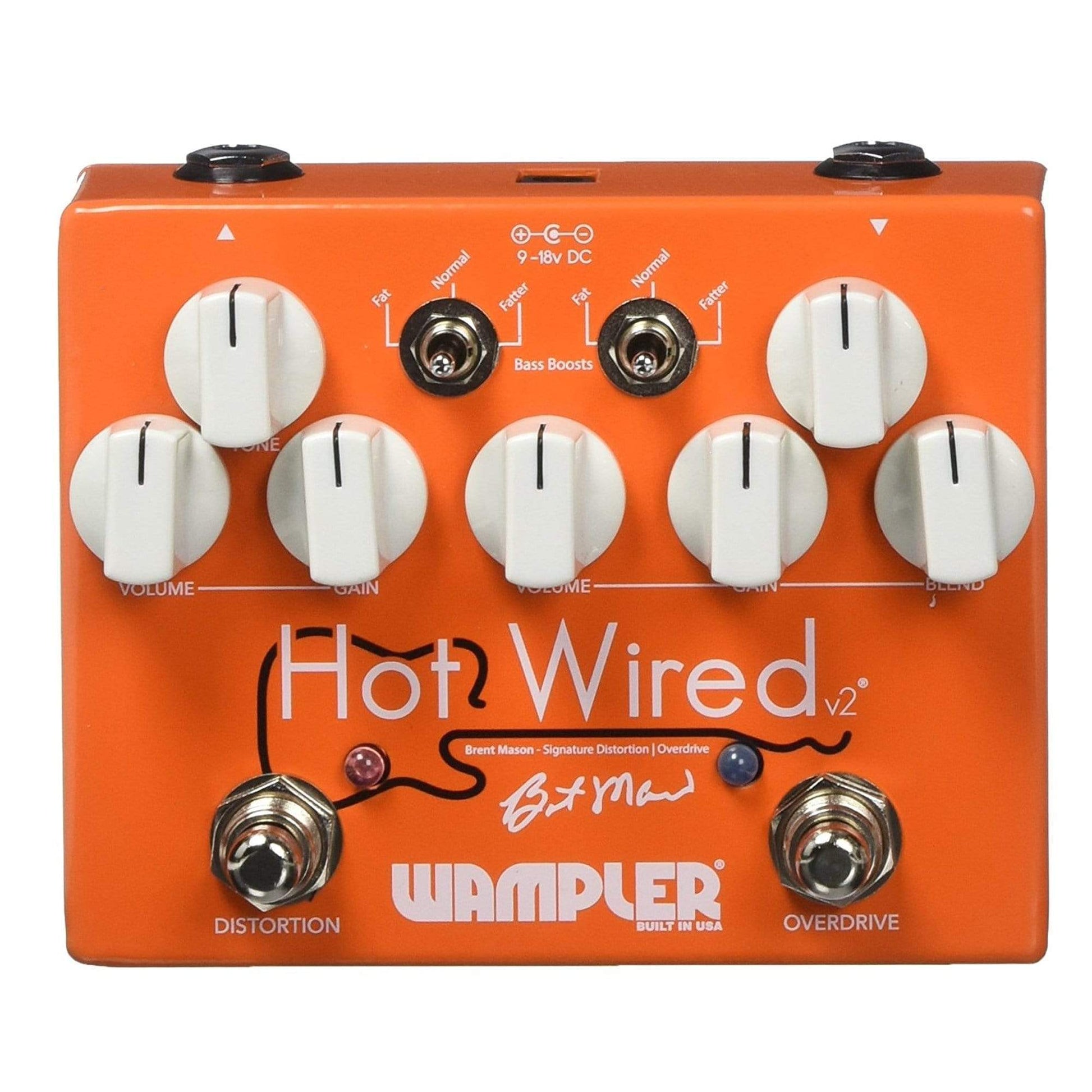 Wampler Brent Mason Hot Wired Overdrive v2 Bundle w/ Truetone 1 Spot Space Saving 9v Adapter Effects and Pedals / Overdrive and Boost