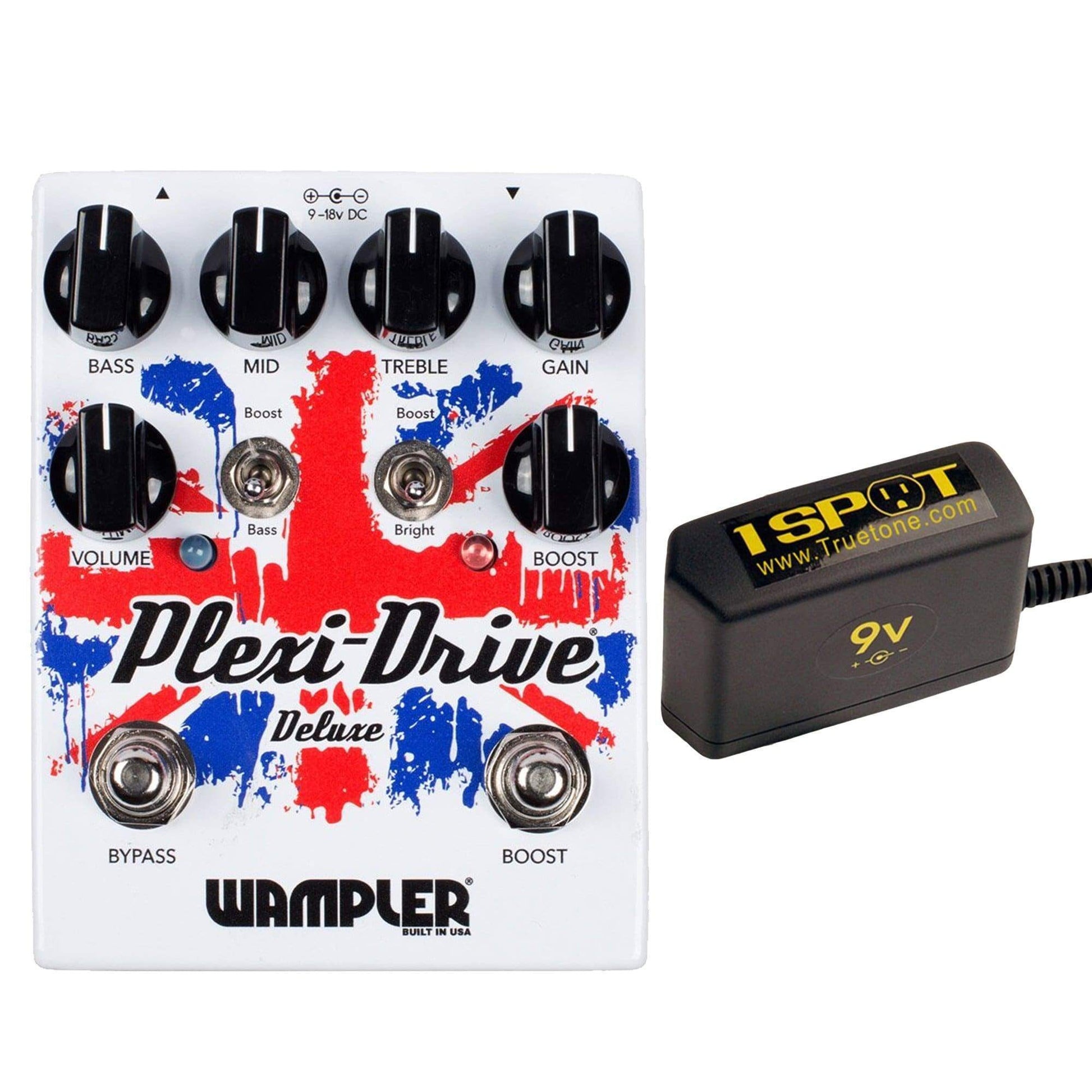 Wampler Plexi Drive Deluxe Bundle w/ Truetone 1 Spot Space Saving 9v Adapter Effects and Pedals / Overdrive and Boost