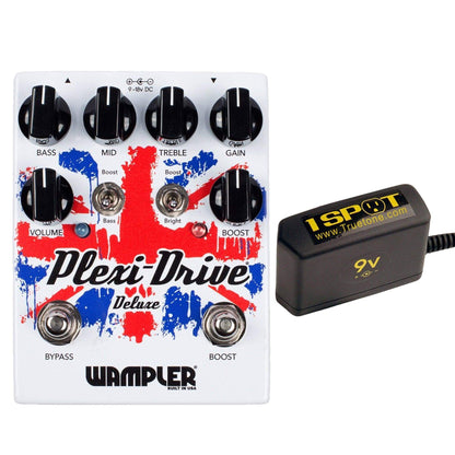 Wampler Plexi Drive Deluxe Bundle w/ Truetone 1 Spot Space Saving 9v Adapter Effects and Pedals / Overdrive and Boost