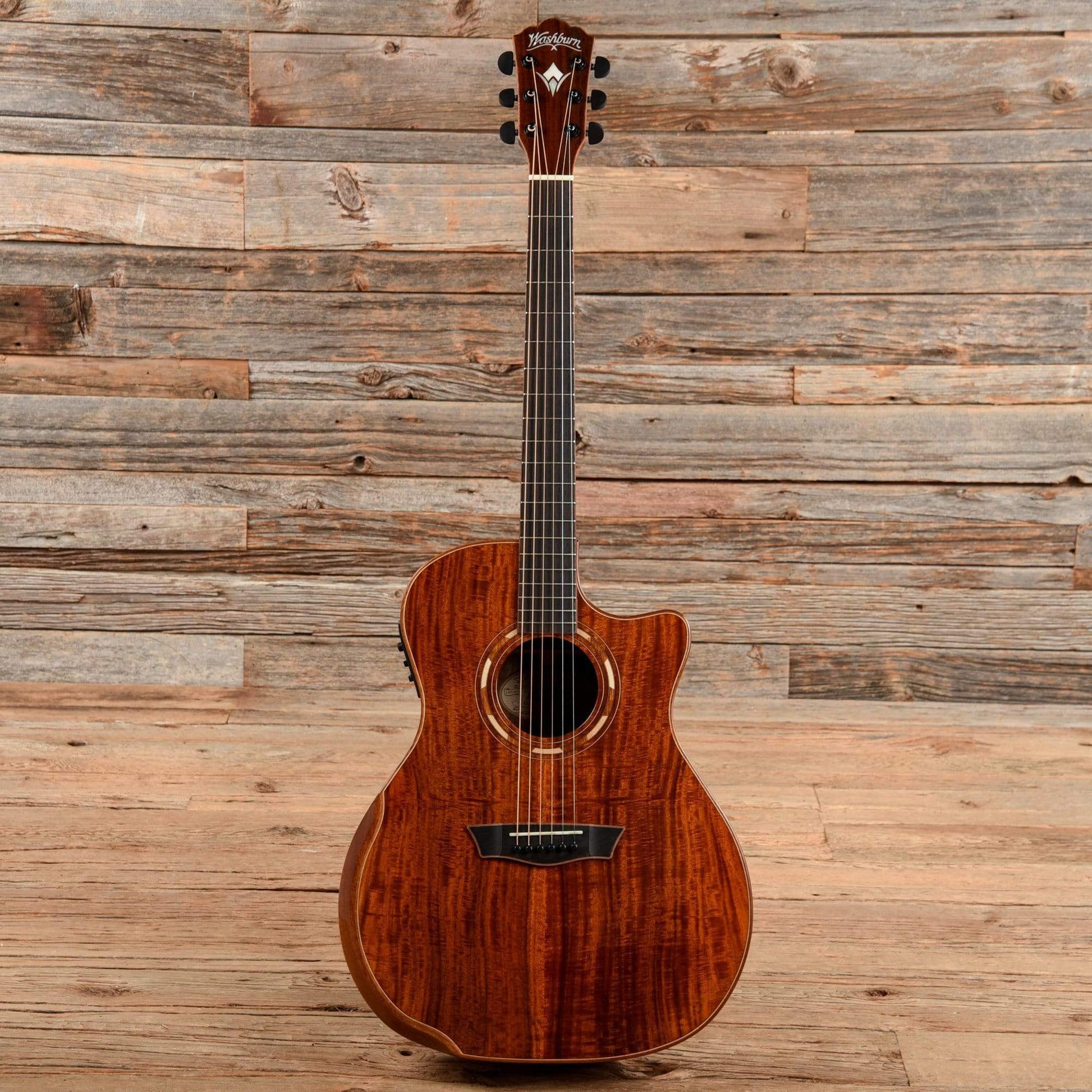 Washburn WCG55CE-O Comfort Series All Koa Electric-Acoustic Guitar Natural 2019 Acoustic Guitars / OM and Auditorium