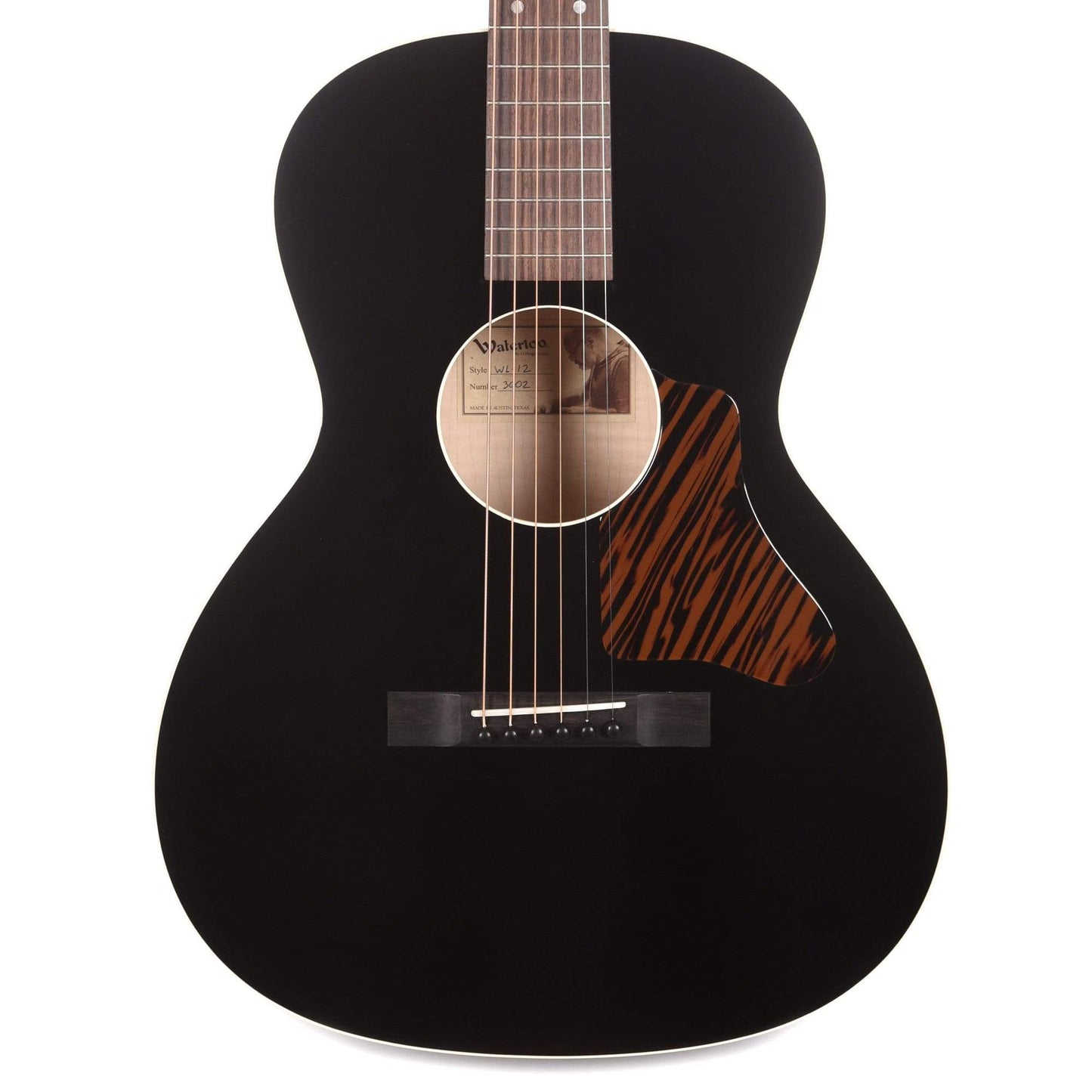 Waterloo WL-12 Jet Black w/Tigerstripe Pickguard Acoustic Guitars / Parlor