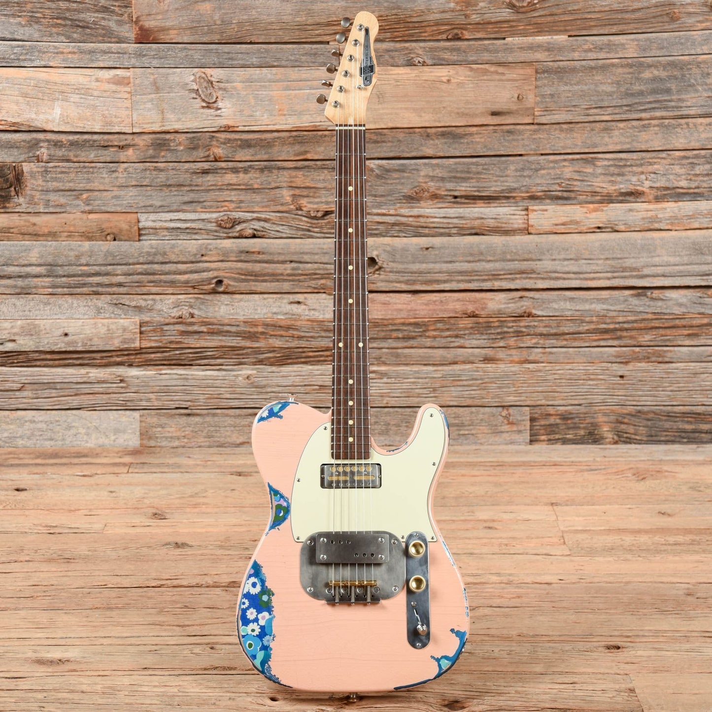 Waterslide "Coodercaster" T-Style Pink Over Flower 2020 Electric Guitars / Solid Body