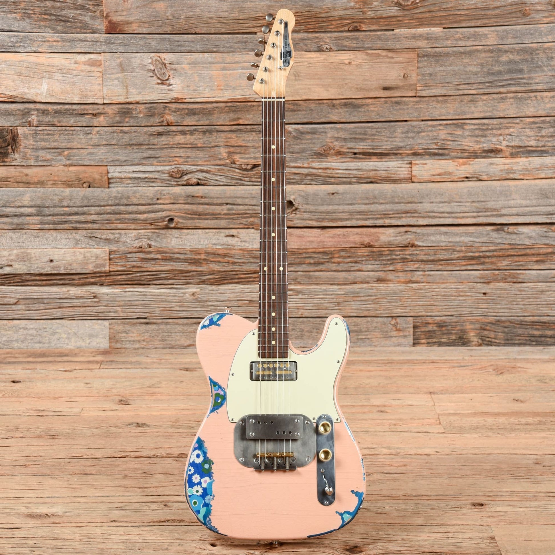 Waterslide "Coodercaster" T-Style Pink Over Flower 2020 Electric Guitars / Solid Body