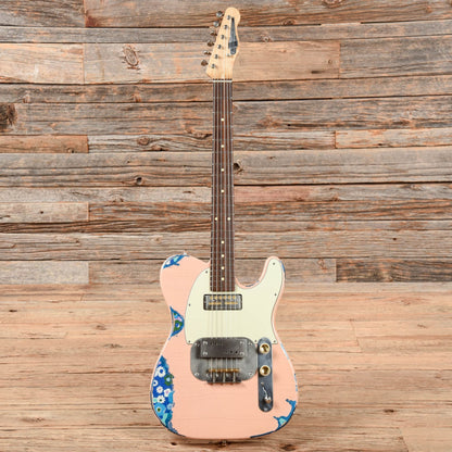 Waterslide "Coodercaster" T-Style Pink Over Flower 2020 Electric Guitars / Solid Body