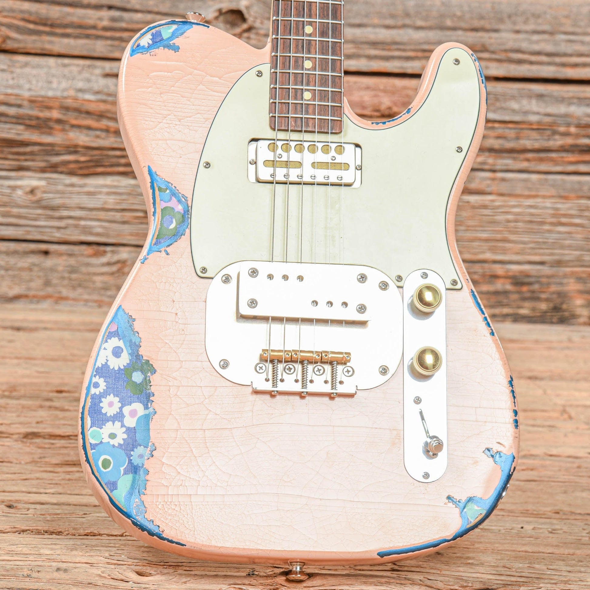 Waterslide "Coodercaster" T-Style Pink Over Flower 2020 Electric Guitars / Solid Body