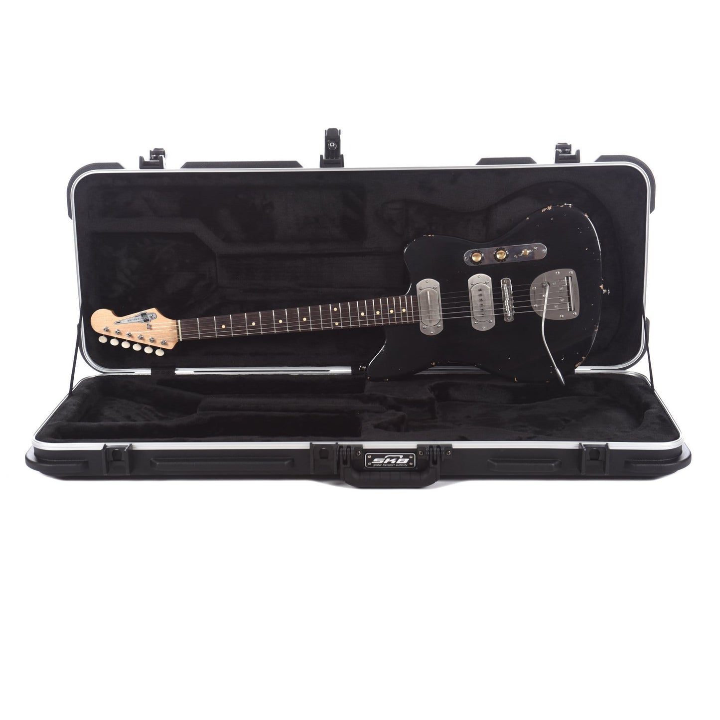Waterslide Offset Aged Black w/Mojo P.A.B. Pickups, Staytrem Bridge, & Descendent Vibrato Electric Guitars / Solid Body