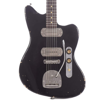 Waterslide Offset Aged Black w/Mojo P.A.B. Pickups, Staytrem Bridge, & Descendent Vibrato Electric Guitars / Solid Body