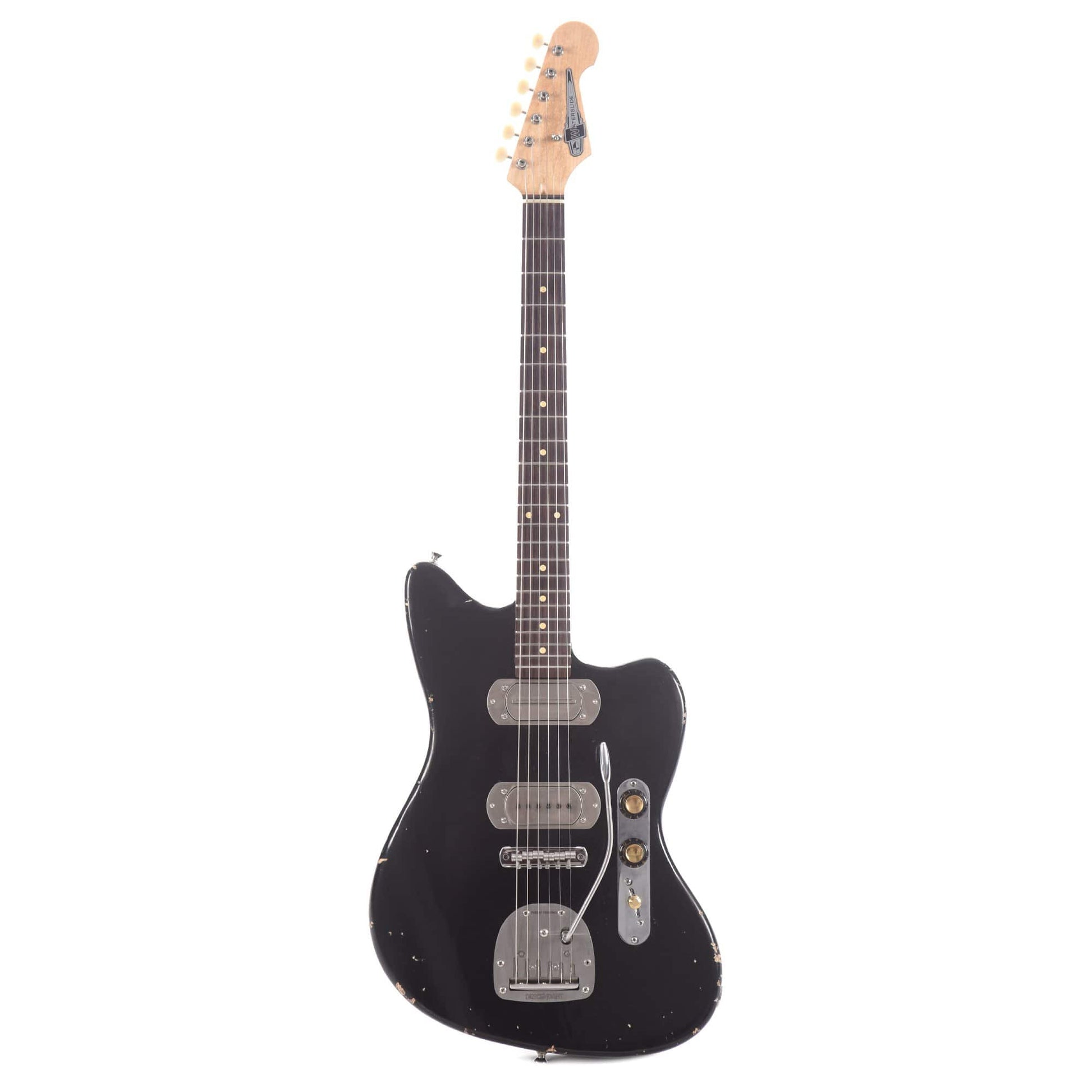 Waterslide Offset Aged Black w/Mojo P.A.B. Pickups, Staytrem Bridge, & Descendent Vibrato Electric Guitars / Solid Body