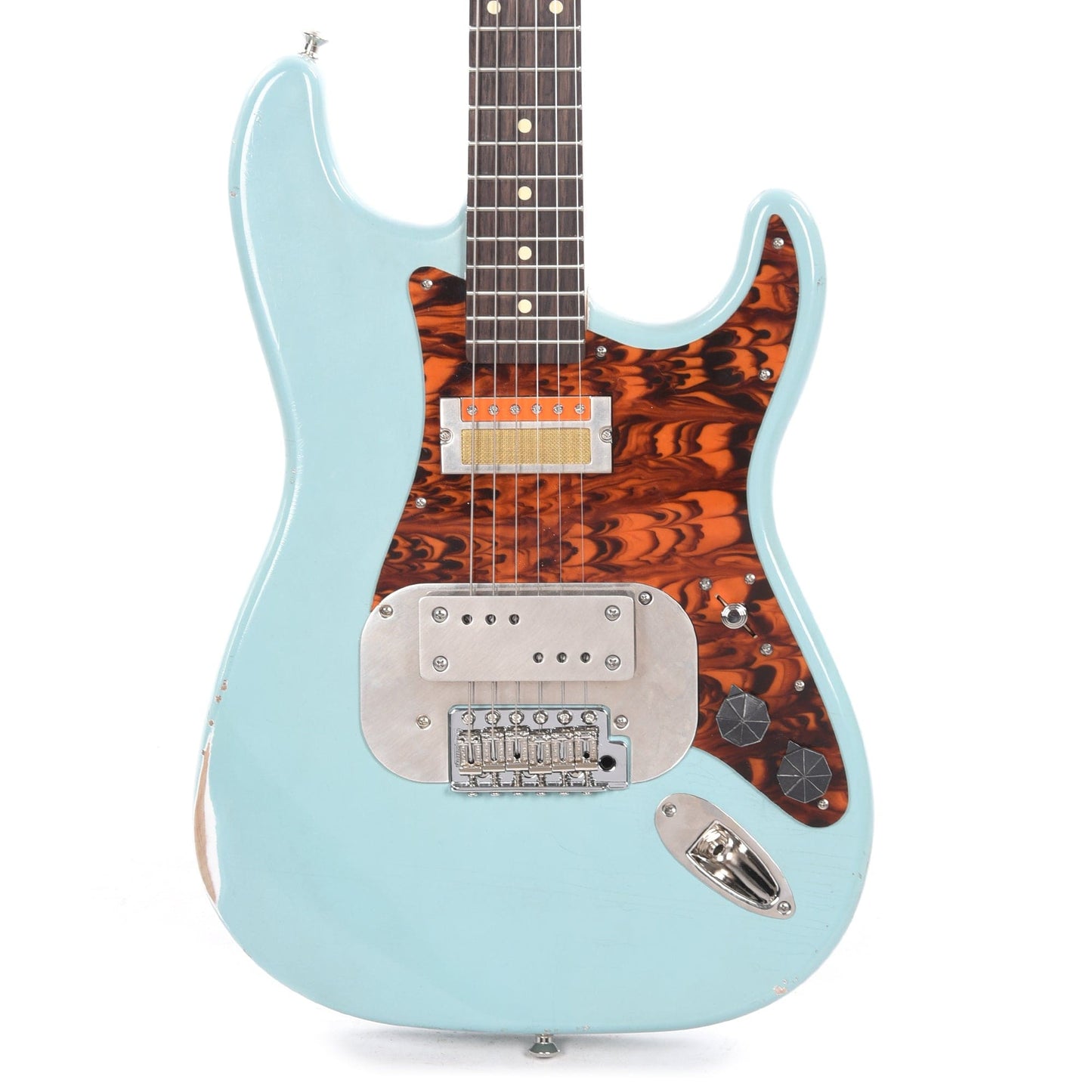 Waterslide S-Style Coodercaster Aged Daphne Blue Nitro Finish (Serial #10242022) Electric Guitars / Solid Body