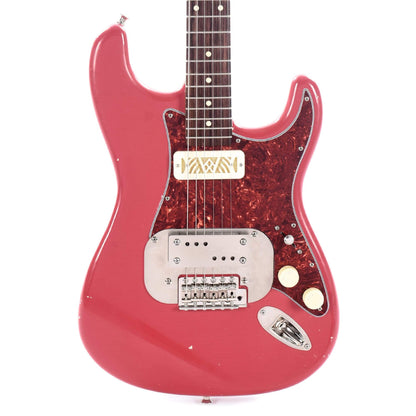 Waterslide S-Style Coodercaster Aged Faded Fiesta Red w/Mojo Lap Steel & Gold Foil Pickups Electric Guitars / Solid Body