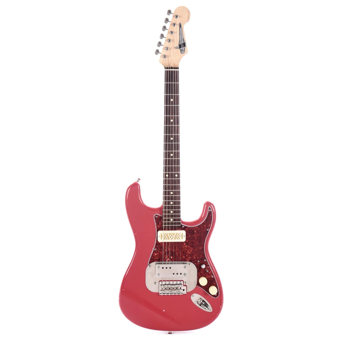 Waterslide S-Style Coodercaster Aged Faded Fiesta Red w/Mojo Lap Steel & Gold Foil Pickups Electric Guitars / Solid Body