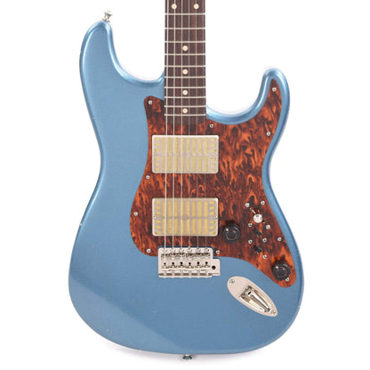 Waterslide S-Style Coodercaster Aged Lake Placid Blue w/Firestripe Pickguard & Mojo Dual Foil Pickups Electric Guitars / Solid Body