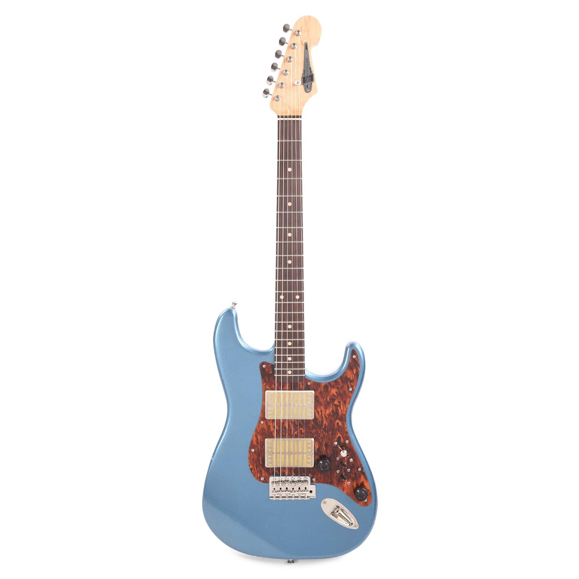 Waterslide S-Style Coodercaster Aged Lake Placid Blue w/Firestripe Pickguard & Mojo Dual Foil Pickups Electric Guitars / Solid Body