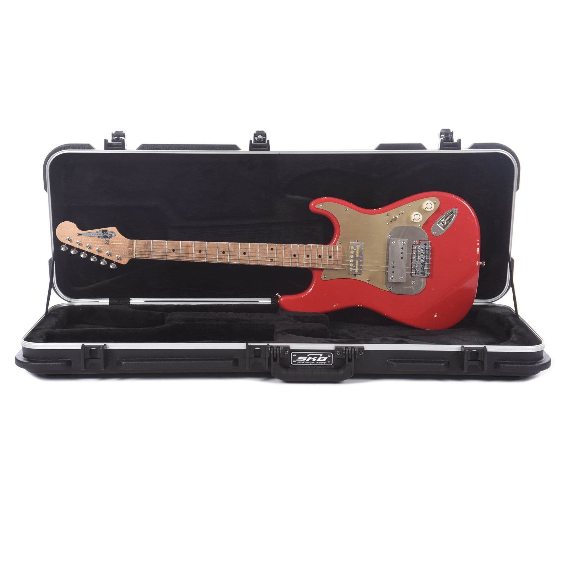 Waterslide S-Style Coodercaster Dakota Red w/Mojo Lap Steel & Gold Foil Pickup Electric Guitars / Solid Body