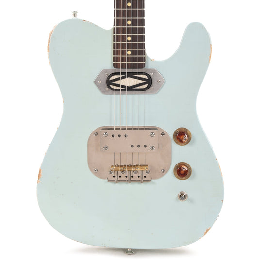 Waterslide T-Style Coodercaster w/Body Contours Aged Sonic Blue Nitro Finish