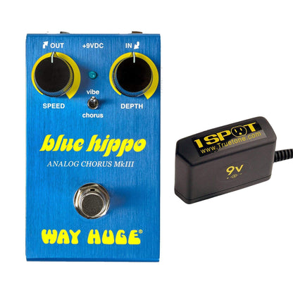 Way Huge Electronics WM61 Blue Hippo Mini Analog Chorus Bundle w/ Truetone 1 Spot Space Saving 9v Adapter Effects and Pedals / Chorus and Vibrato
