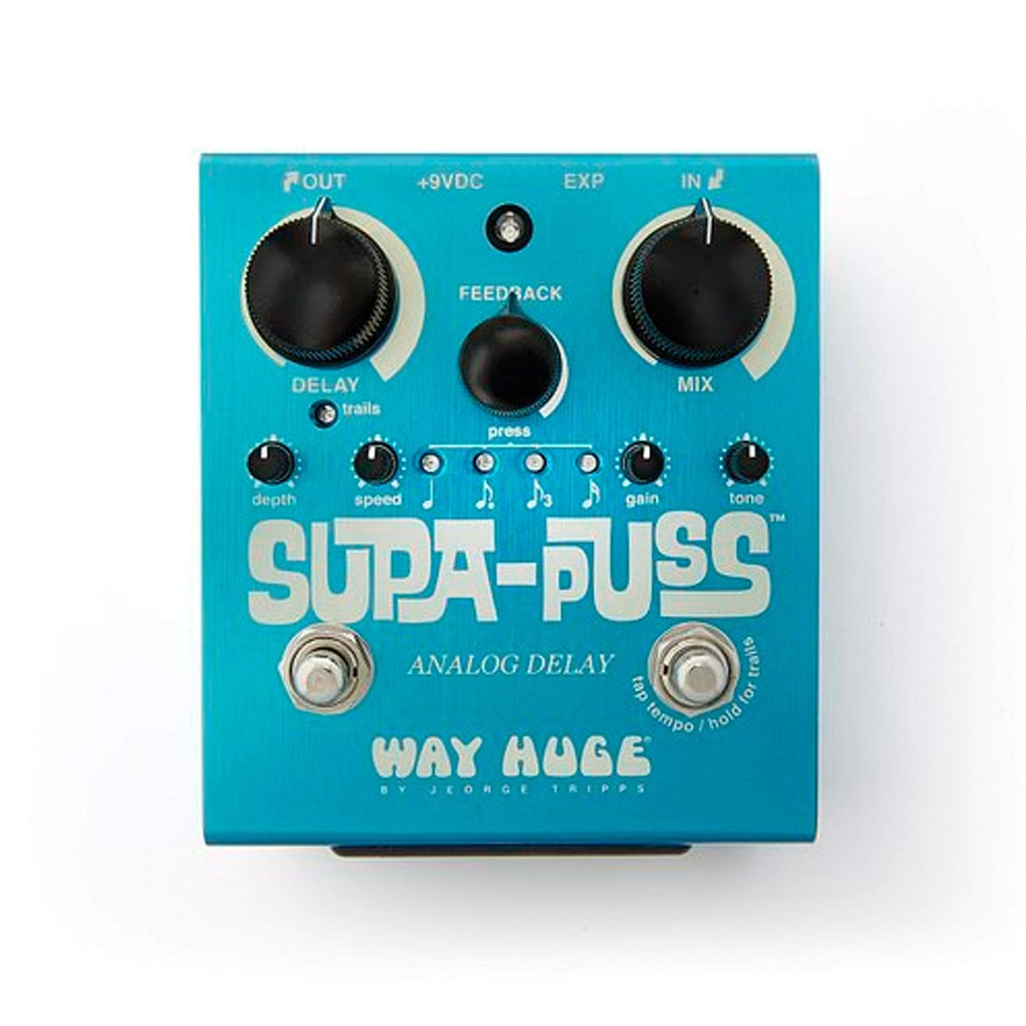 Way Huge WHE707 Supa-Puss Analog Delay w/Tap Tempo Bundle w/ Truetone 1 Spot Space Saving 9v Adapter Effects and Pedals / Controllers, Volume and Expression,Effects and Pedals / Delay
