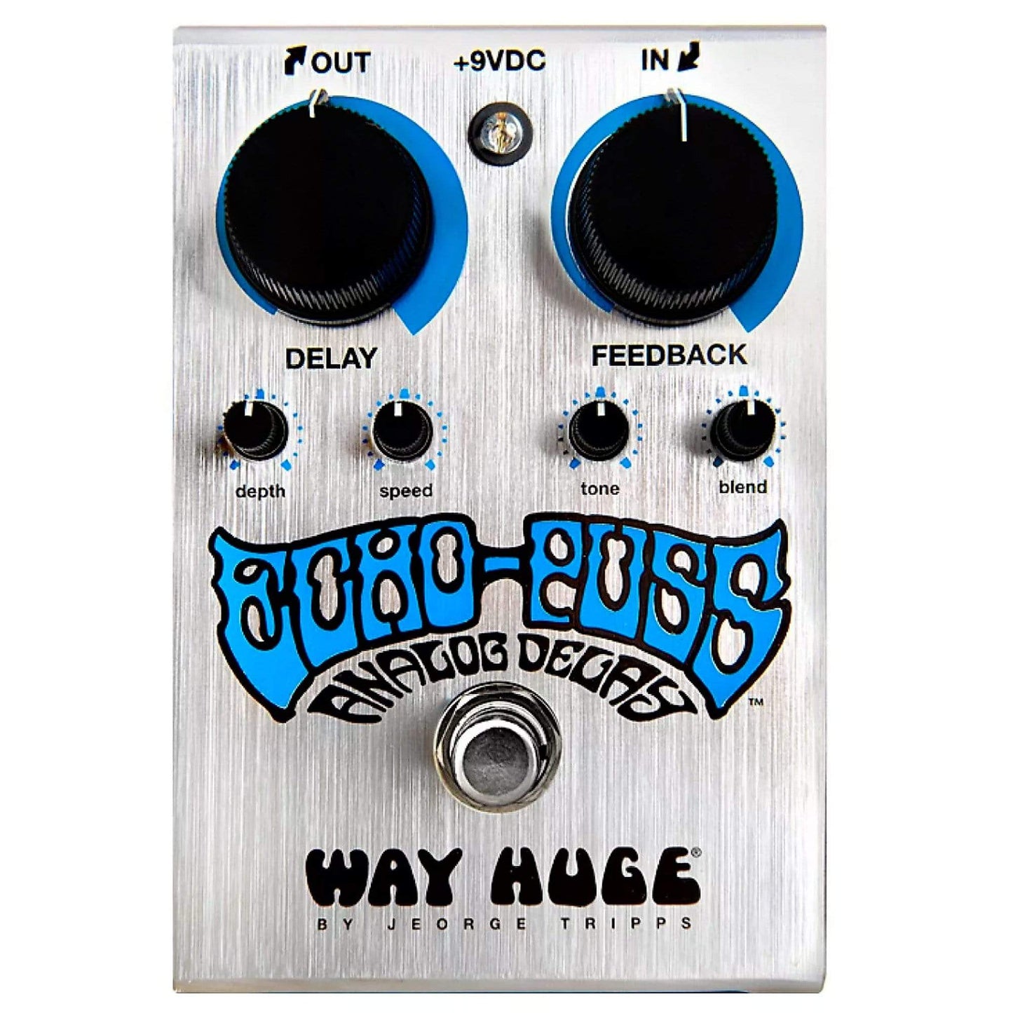 Way Huge WHE702S Echo-Puss Analog Delay Bundle w/ Truetone 1 Spot Space Saving 9v Adapter Effects and Pedals / Delay