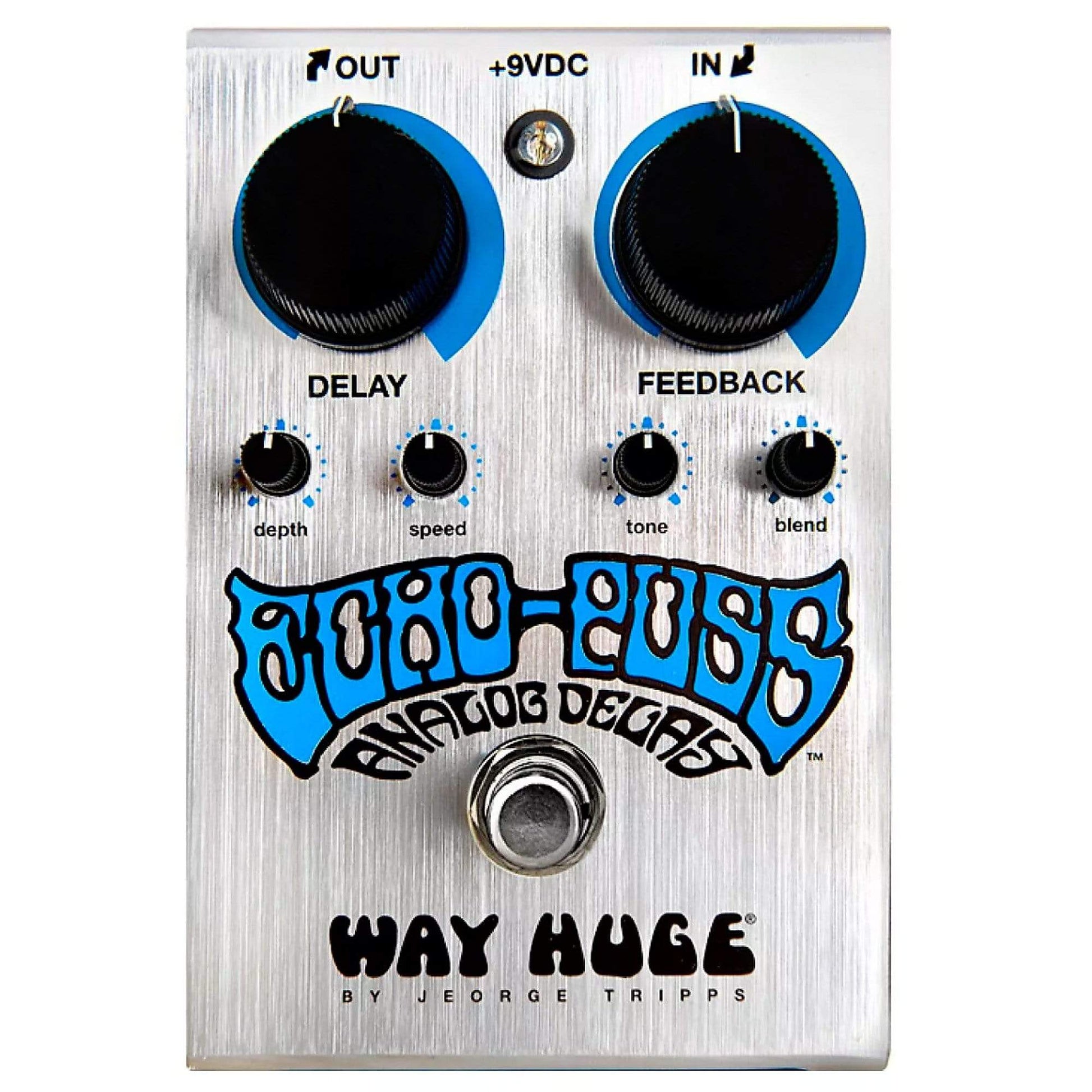 Way Huge WHE702S Echo-Puss Analog Delay Bundle w/ Truetone 1 Spot Space Saving 9v Adapter Effects and Pedals / Delay