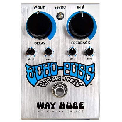Way Huge WHE702S Echo-Puss Analog Delay Bundle w/ Truetone 1 Spot Space Saving 9v Adapter Effects and Pedals / Delay