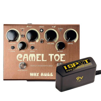 Way Huge WHE209 Camel Toe Triple Overdrive Bundle w/ Truetone 1 Spot Space Saving 9v Adapter Effects and Pedals / Overdrive and Boost