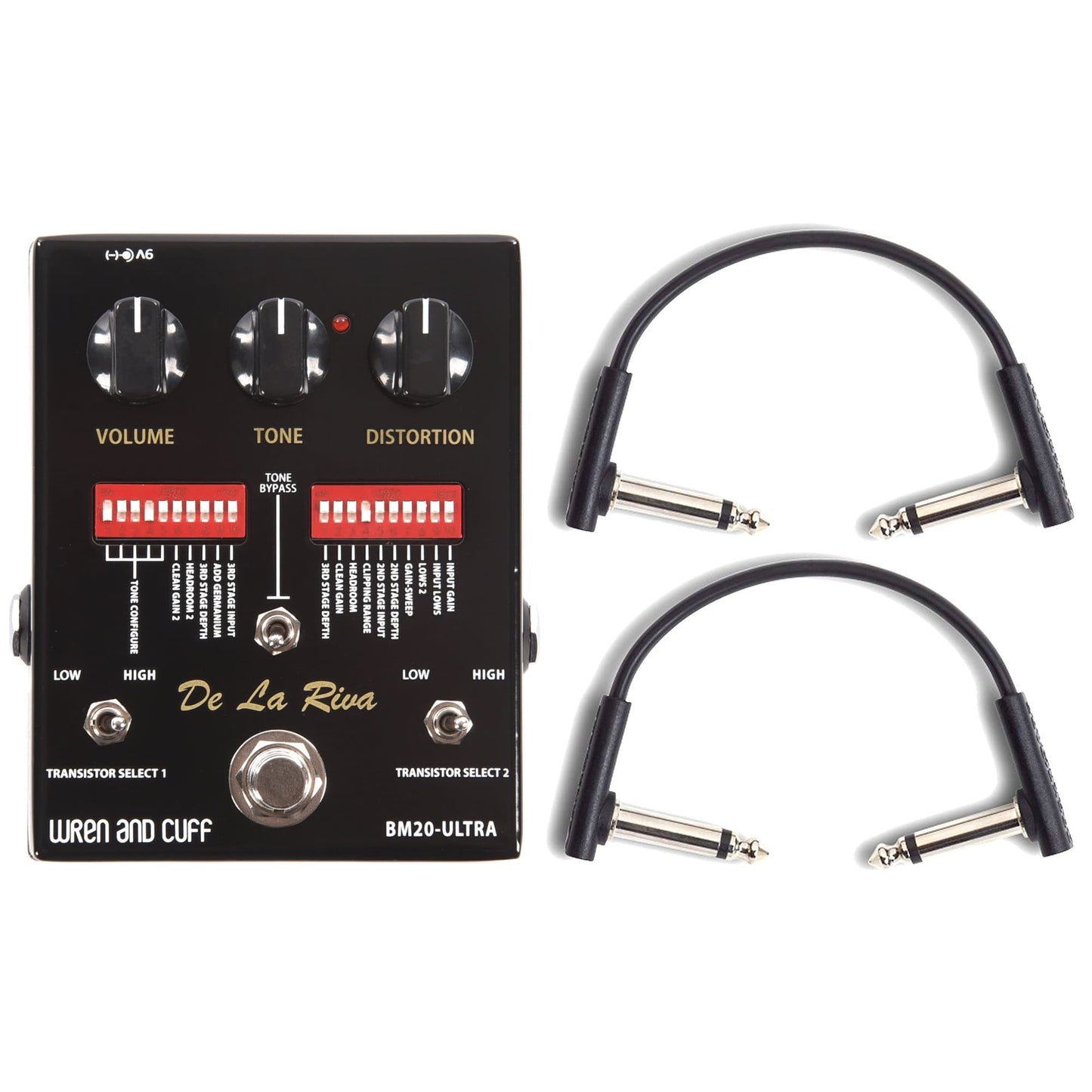 Wren and Cuff De La Riva BM20-Ultra Fuzz w/RockBoard Flat Patch Cables Bundle Effects and Pedals / Fuzz