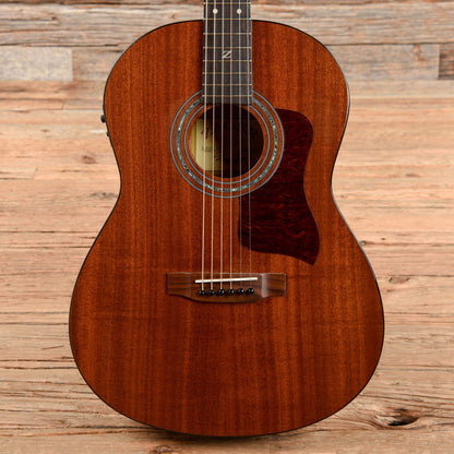 Zager Parlor Size Solid African Mahogany Acoustic Electric Natural 2017 Acoustic Guitars / Parlor