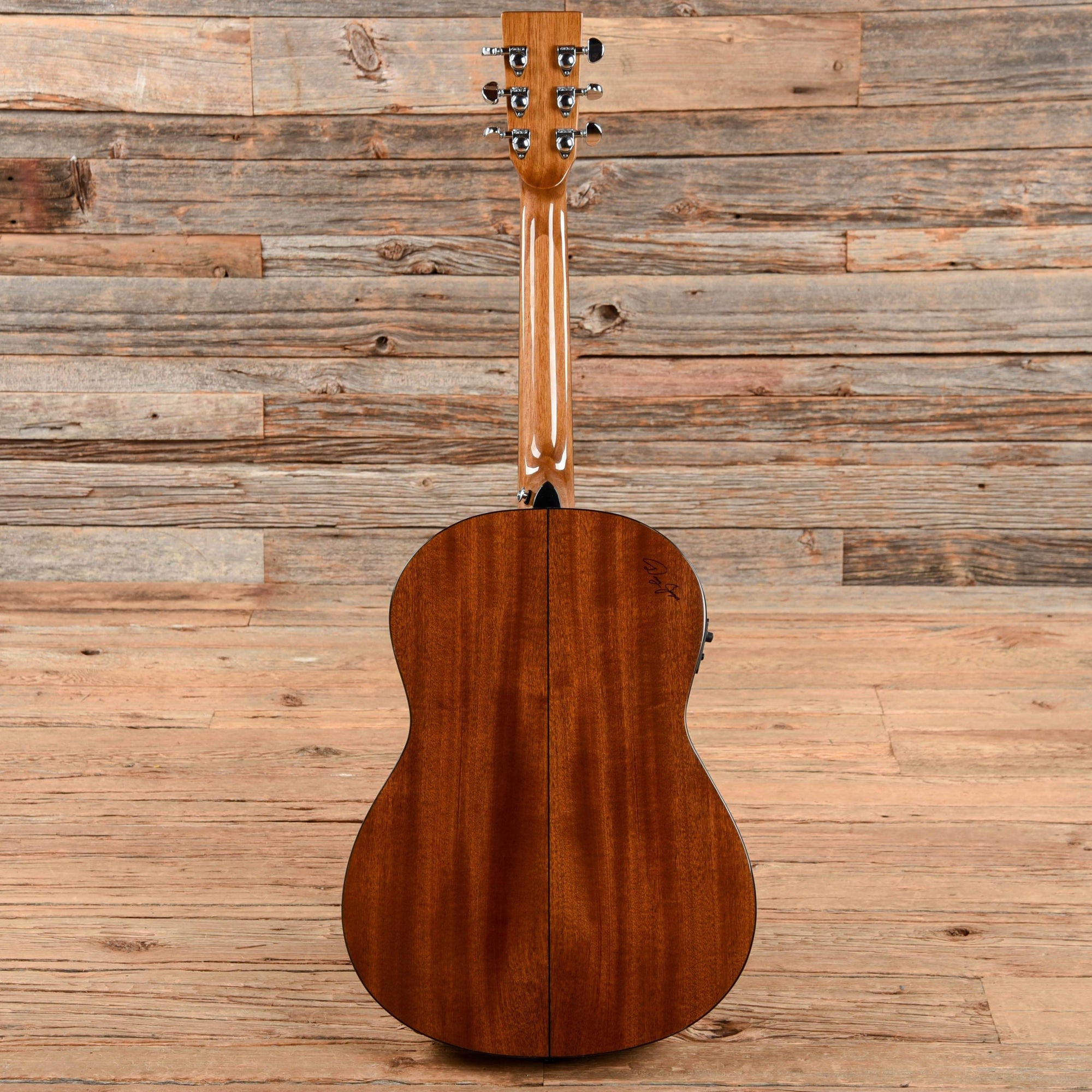 Zager Parlor Size Solid African Mahogany Acoustic Electric Natural 201
