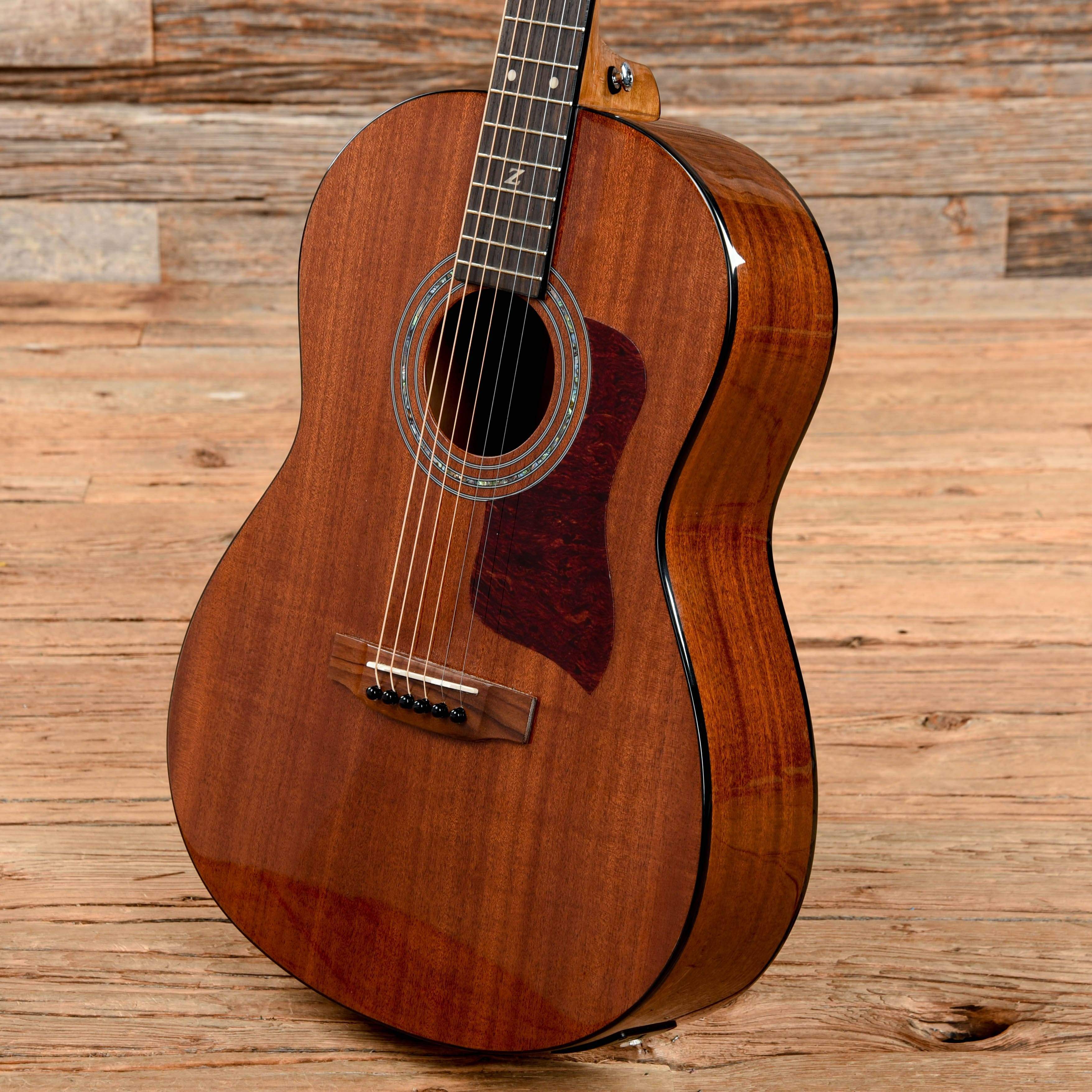 Zager Parlor Size Solid African Mahogany Acoustic Electric Natural 2017 Acoustic Guitars / Parlor