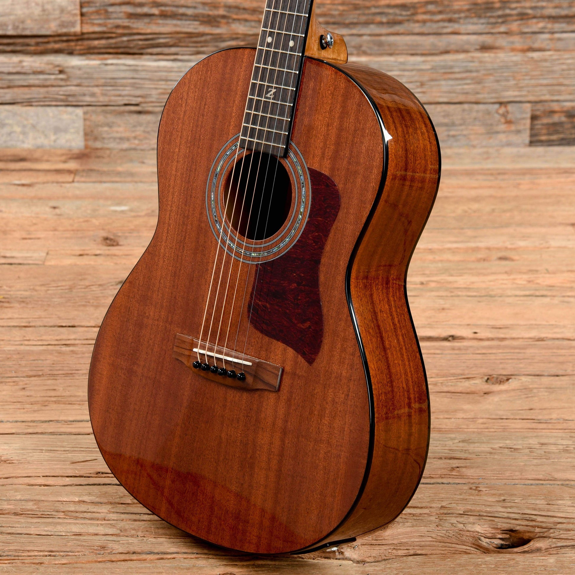 Zager Parlor Size Solid African Mahogany Acoustic Electric Natural 2017 Acoustic Guitars / Parlor