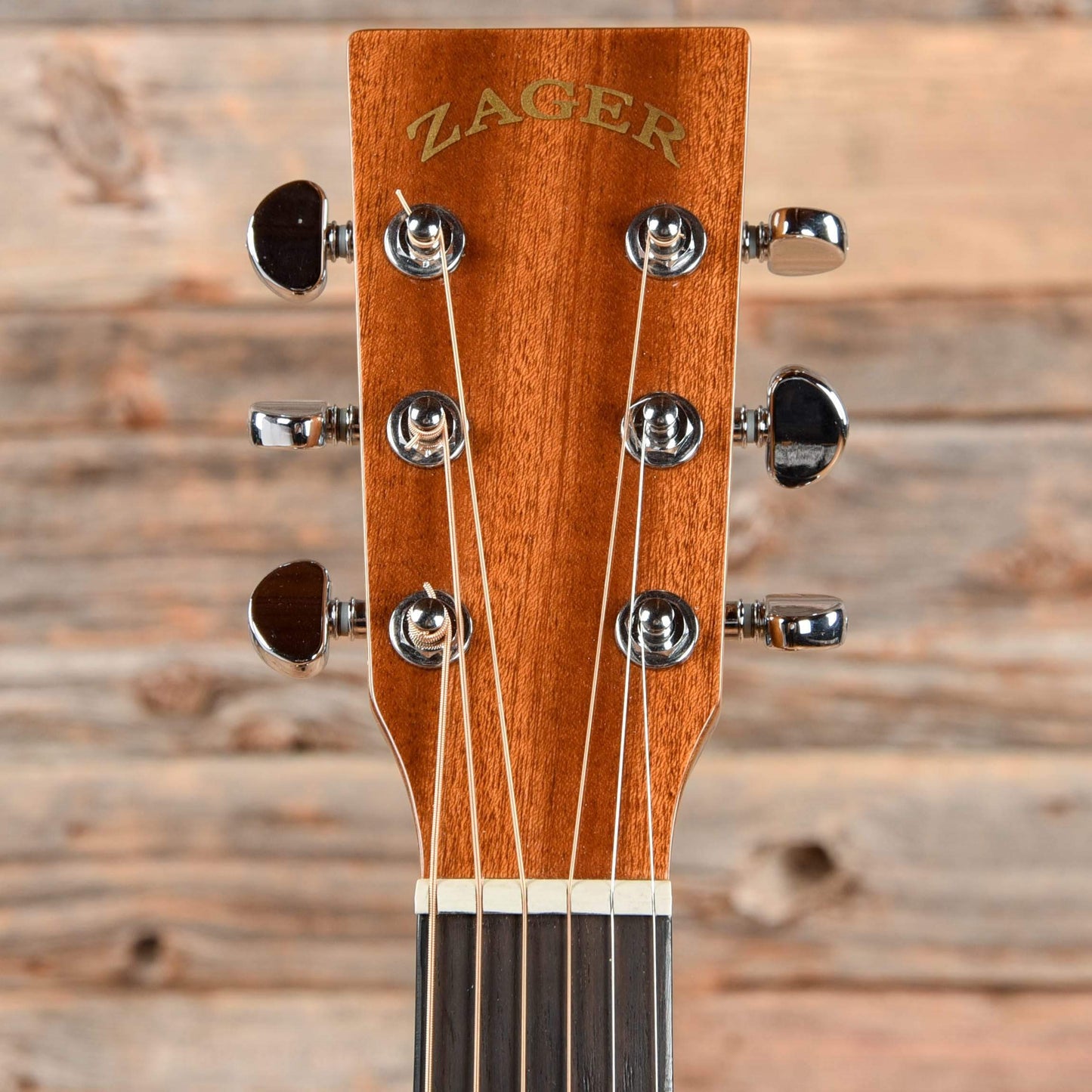 Zager Parlor Size Solid African Mahogany Acoustic Electric Natural 2017 Acoustic Guitars / Parlor