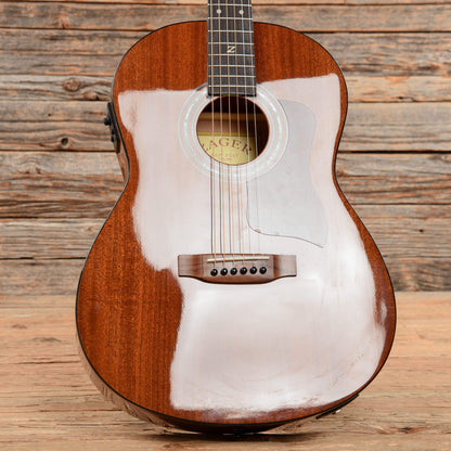 Zager Parlor Size Solid African Mahogany Acoustic Electric Natural 2017 Acoustic Guitars / Parlor