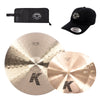 Zildjian 14/22" K Light Hi-Hat & Ride Cymbal Set w/CDE Logo Hat & Stick Bag Drums and Percussion / Cymbals / Hi-Hats