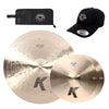 Zildjian 16/24" K Light Hi-Hat & Ride Cymbal Set w/CDE Logo Hat & Stick Bag Drums and Percussion / Cymbals / Hi-Hats