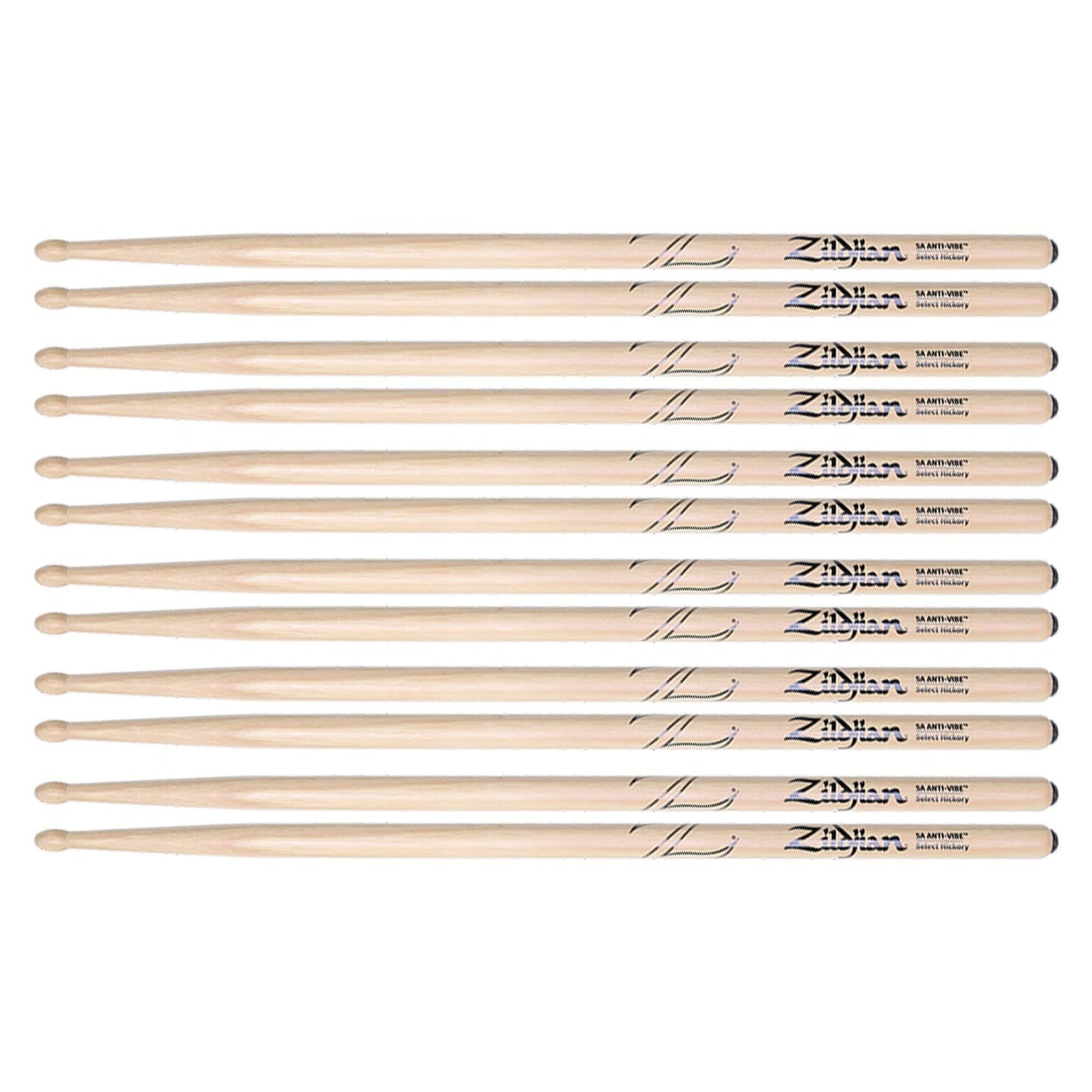 Zildjian 5A Anti-Vibe Wood Tip Drum Sticks (6 Pair Bundle) Drums and Percussion / Parts and Accessories / Drum Sticks and Mallets