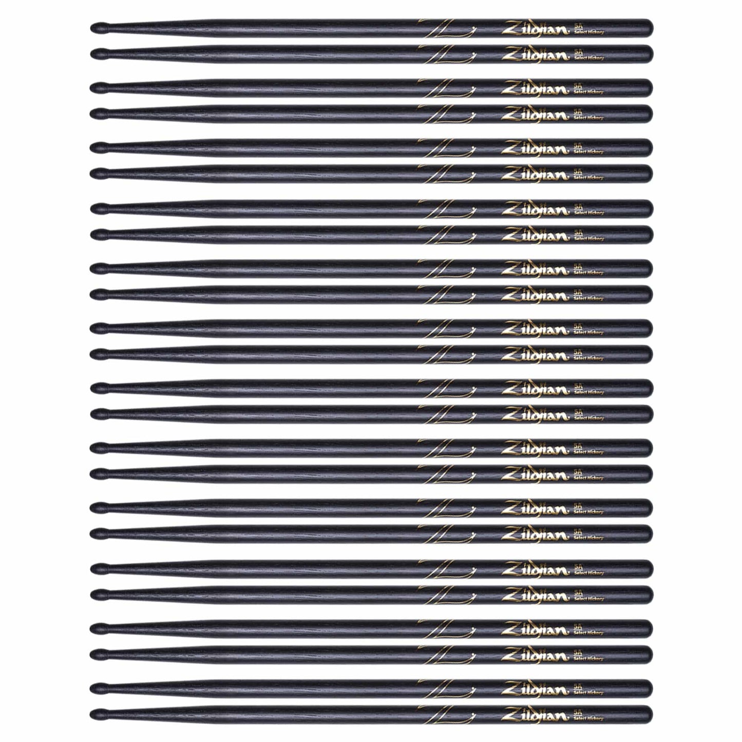 Zildjian 5A Black Wood Tip Drum Sticks (12 Pair Bundle) Drums and Percussion / Parts and Accessories / Drum Sticks and Mallets