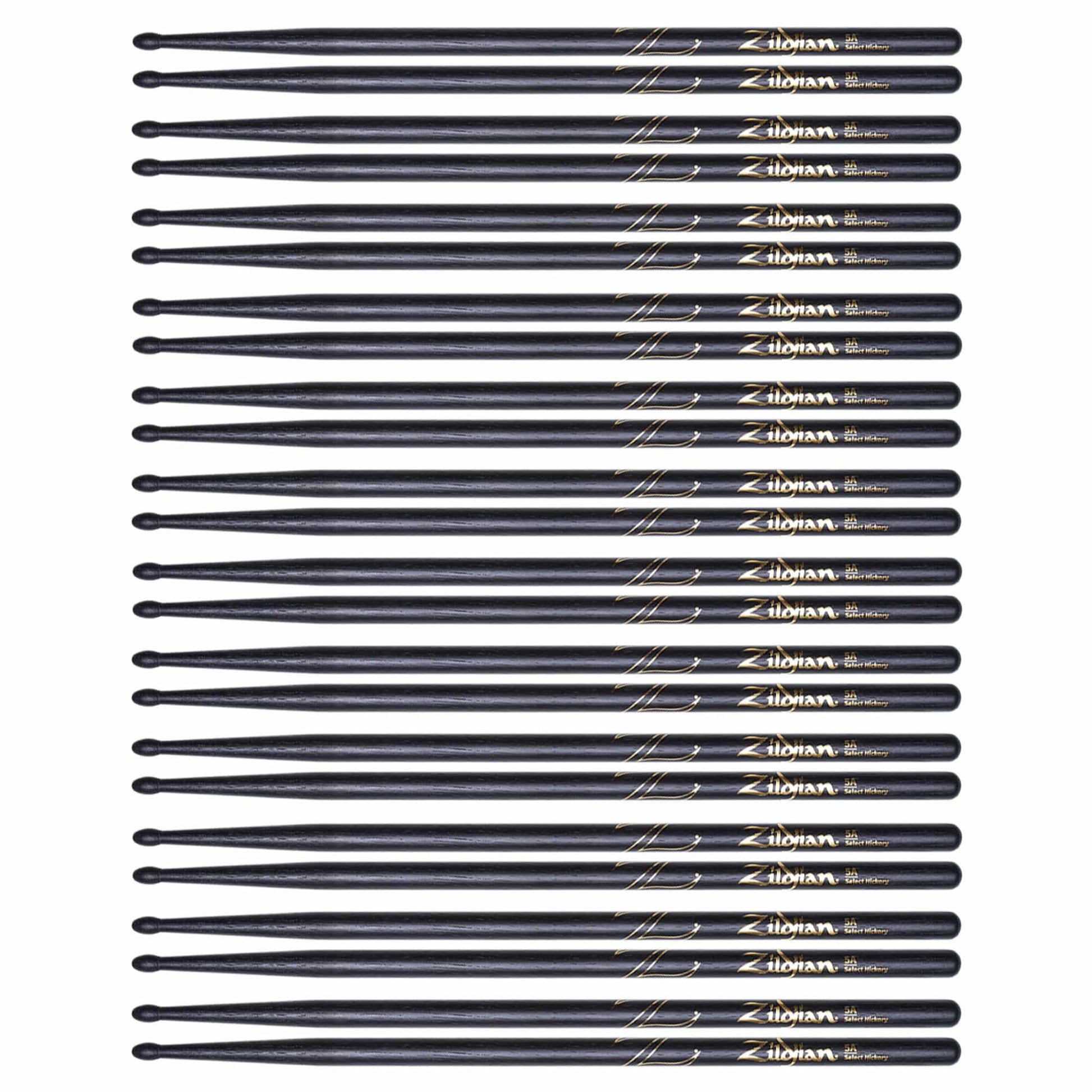 Zildjian 5A Black Wood Tip Drum Sticks (12 Pair Bundle) Drums and Percussion / Parts and Accessories / Drum Sticks and Mallets
