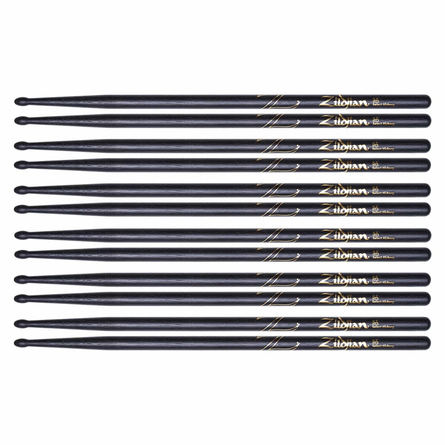 Zildjian 5A Black Wood Tip Drum Sticks (6 Pair Bundle) Drums and Percussion / Parts and Accessories / Drum Sticks and Mallets